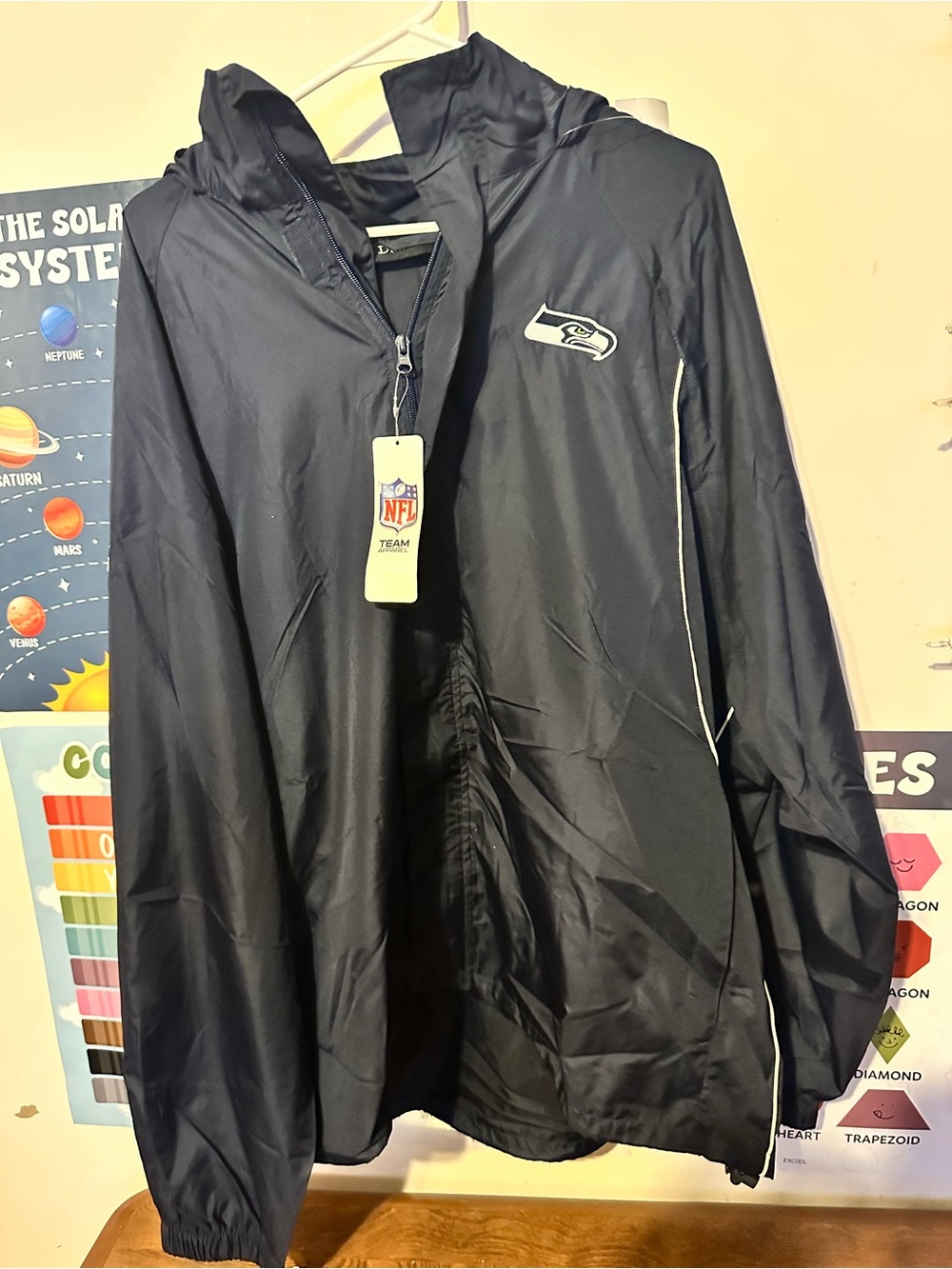 Dunbrooke Seattle Seahawks Navy Hooded Full-Zip Jacket 2XL NFL Licensed